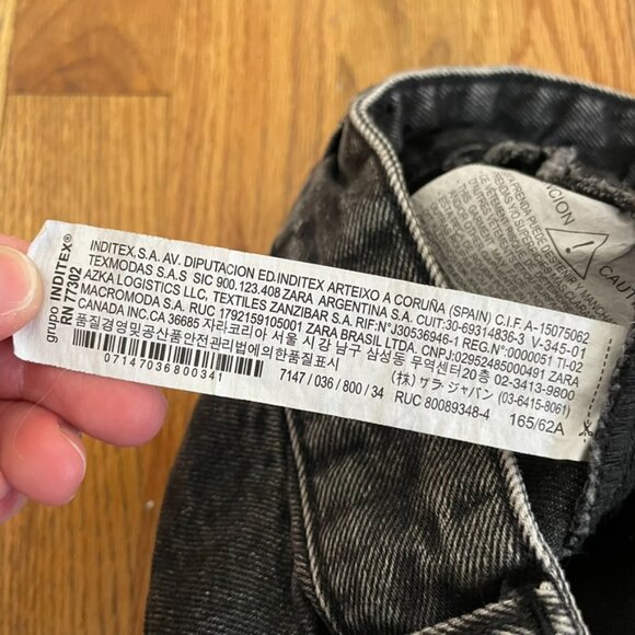 ZARA Basic Z1975 Mom Fit High Waist Shorts Black High Waisted Denim Jean 90s Y2K - Picture 10 of 16